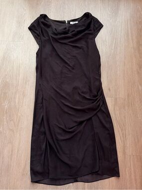 Helmut Lang black midi dress